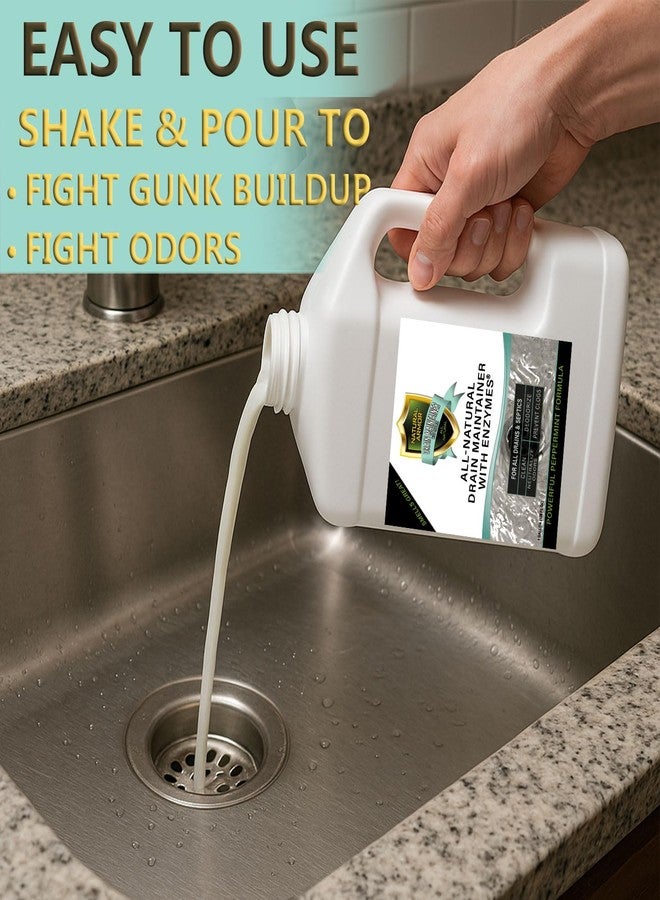 Natural Armor Enzyme Drain Maintainer - Quart Drain Cleaner with Natural Enzyme Power to Prevent Buildup & Odors - Safe for Sinks, Showers, Grease Traps & Septic - Non-Toxic Formula, 32 fl oz - Image 3